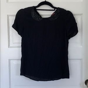 Comptoir de Cottoniers Black beaded blouse